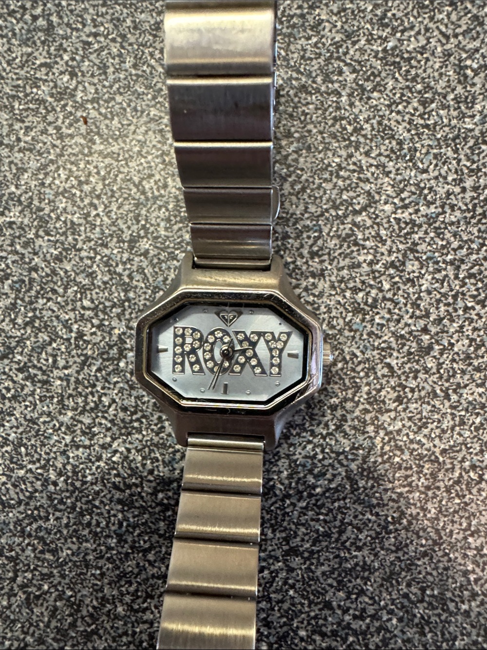 Roxy Silver Crystal Logo Octagon Bracelet Watch
